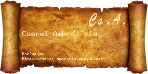 Cserei Ambrózia névjegykártya